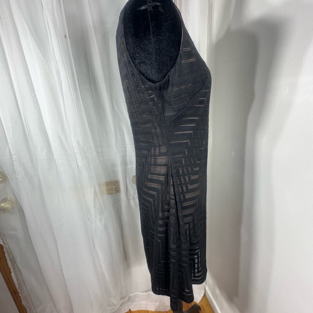 American Living Black Sheer Chevron Dress - Picture 6 of 6